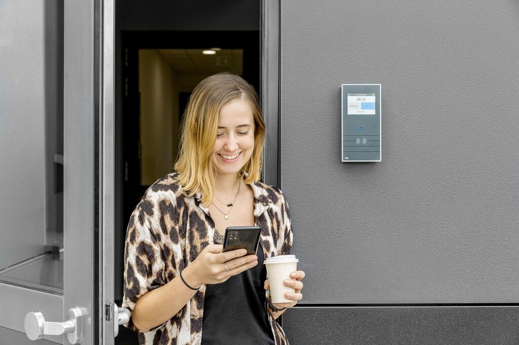 woman, model, smile, device, app, working, smile, app, app, app, app, app, working